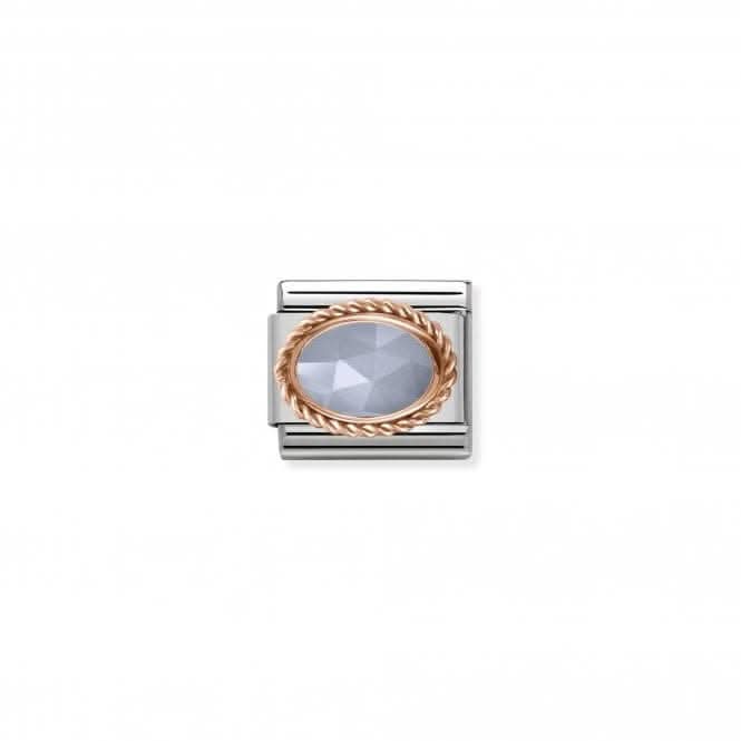 Composable Classic Stone Rose Gold Banded Agate Link 430507/33