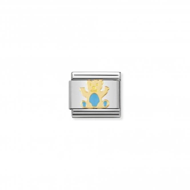 Composable Classic Enamel Gold Light Blue Bear Link 030212/33