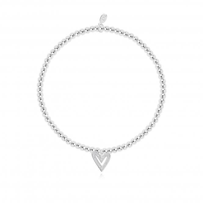 Confetti A Little With Love Silver 17.5cm Stretch Bracelet 4337