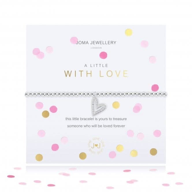 Confetti A Little With Love Silver 17.5cm Stretch Bracelet 4337