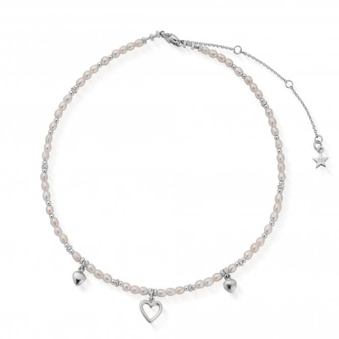 Confetti Falls Silver Forever Love Pearl Necklace SNFOREVER