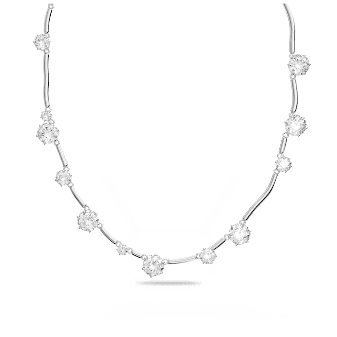 Constella Mixed Round Cuts White Rhodium Plated Necklace 5638696