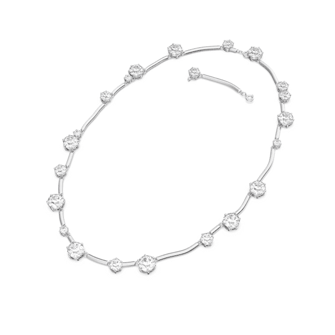 Constella Mixed Round Cuts White Rhodium Plated Necklace 5638696