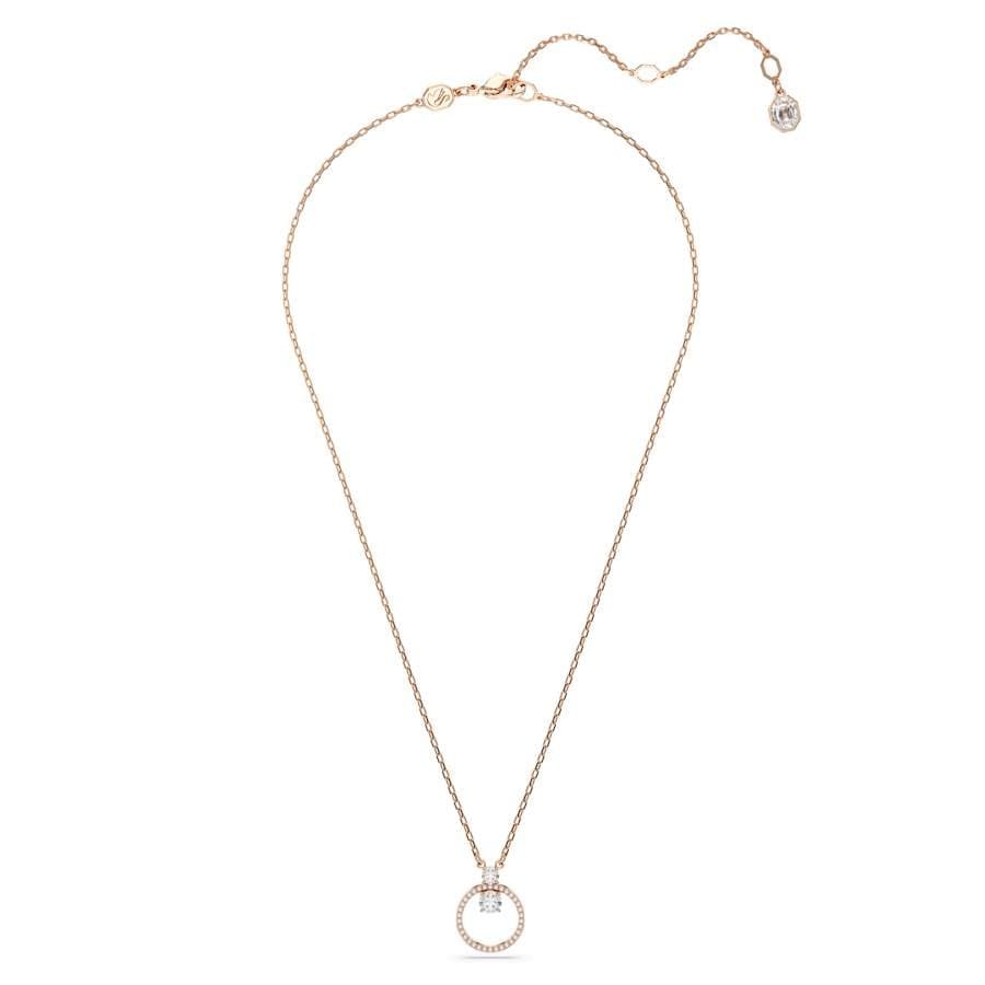 Constella Rose Gold-tone White Round Cut Pendant 5692266
