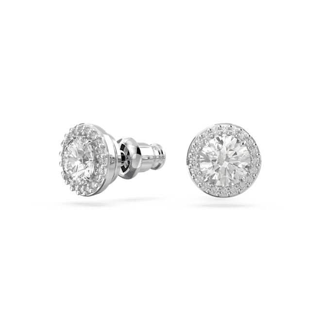 Constella Stud Round Cut Pavé White Rhodium Plated Earrings 5636269
