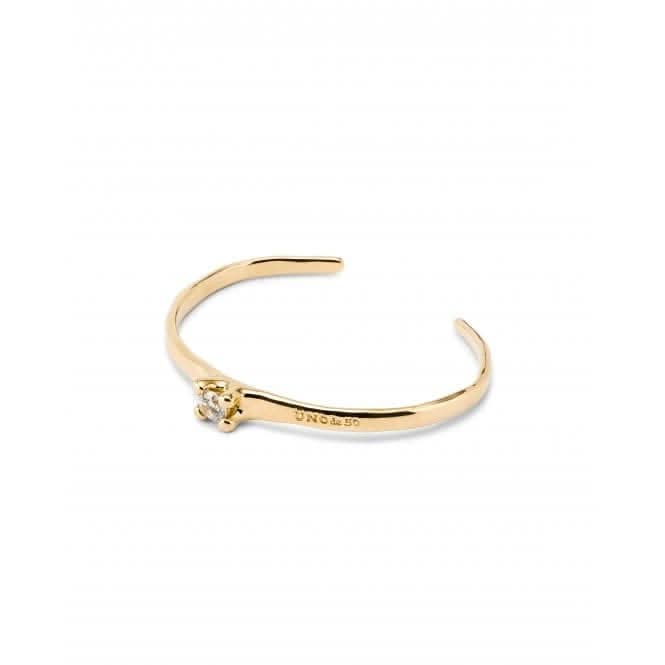 Cosmos 18k Gold-Plated Rigid Central White Zirconia Bangle PUL2431BLNORO0M