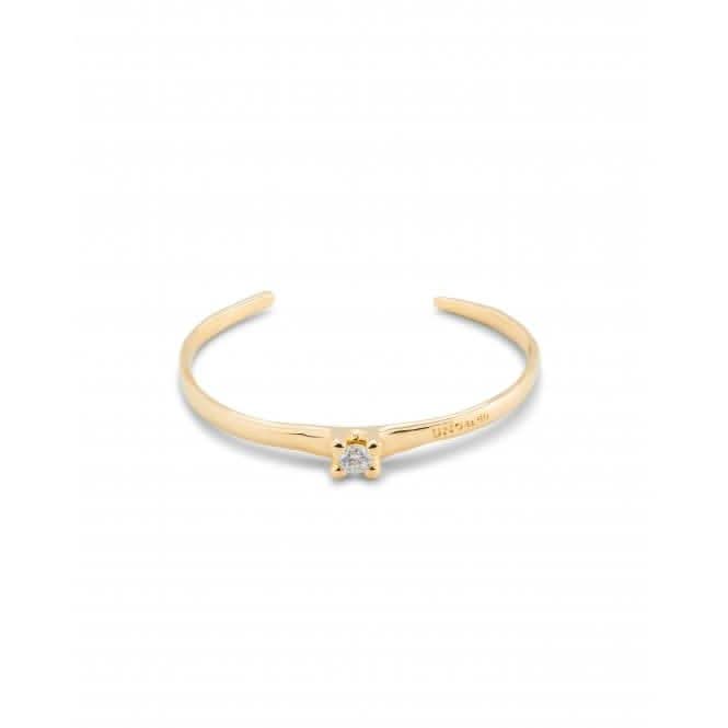Cosmos 18k Gold-Plated Rigid Central White Zirconia Bangle PUL2431BLNORO0M
