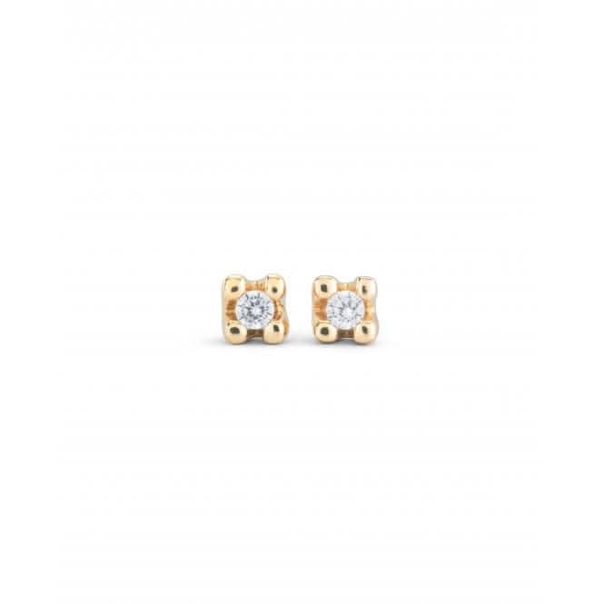 Cosmos 18k Gold-Plated White Zirconia Stud Earrings PEN0951BLNORO0U