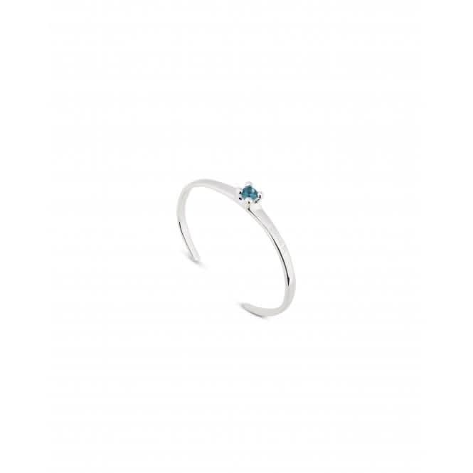 Cosmos Silver Plated Rigid Central Blue Zirconia Bangle PUL2431AZUMTL0M