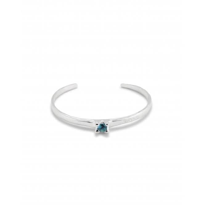 Cosmos Silver Plated Rigid Central Blue Zirconia Bangle PUL2431AZUMTL0M