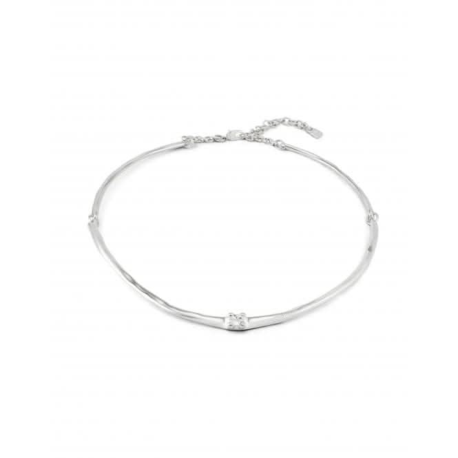 Cosmos Silver Plated Rigid White Zirconia Necklace COL1913BLNMTL0U