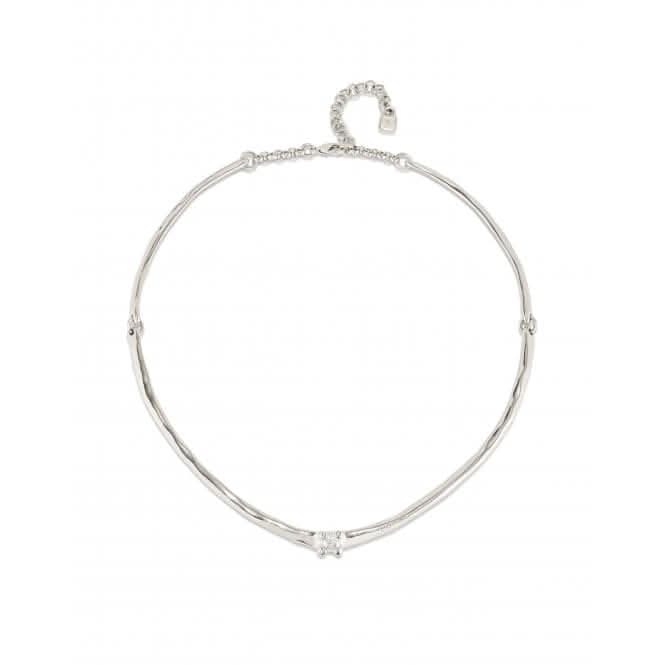 Cosmos Silver Plated Rigid White Zirconia Necklace COL1913BLNMTL0U