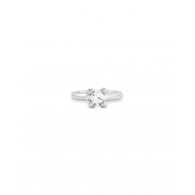 Cosmos Sterling Silver Plated White Zirconia Ring ANI0804BLNMTL