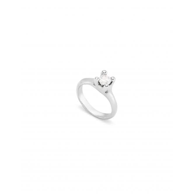 Cosmos Sterling Silver Plated White Zirconia Ring ANI0804BLNMTL