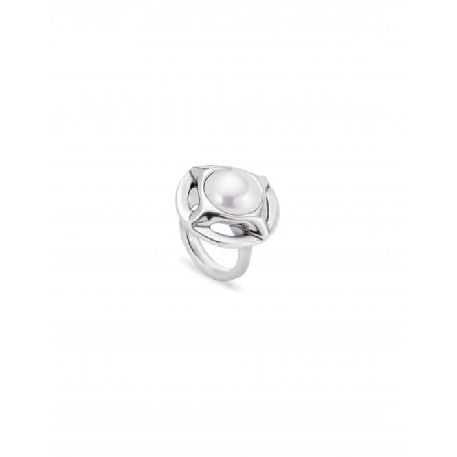 Crafted Sterling Silver Plated Shell Pearl Ring ANI0802BPLMTL