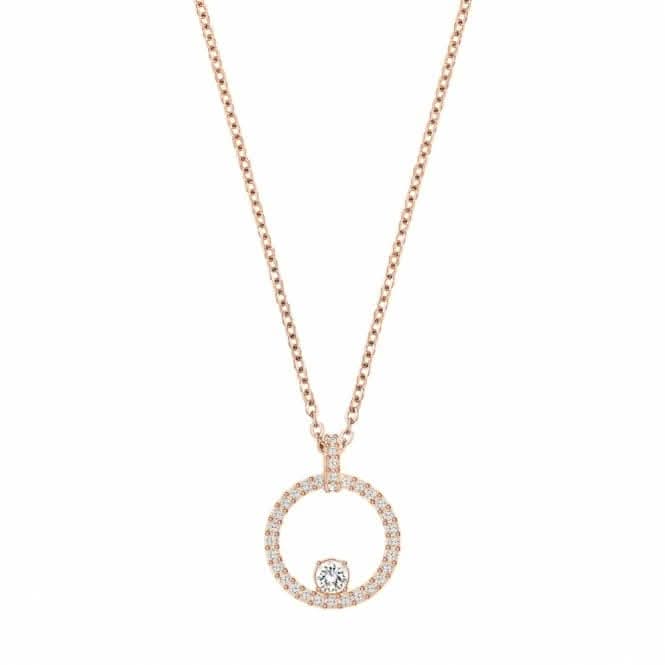 Creativity Circle Rose White Rose Gold-tone Pendant 5202446