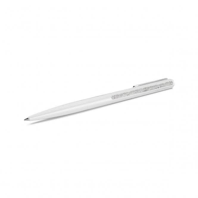 Crystal Shimmer White lacquered Chrome Plated Ballpoint Pen 5678183