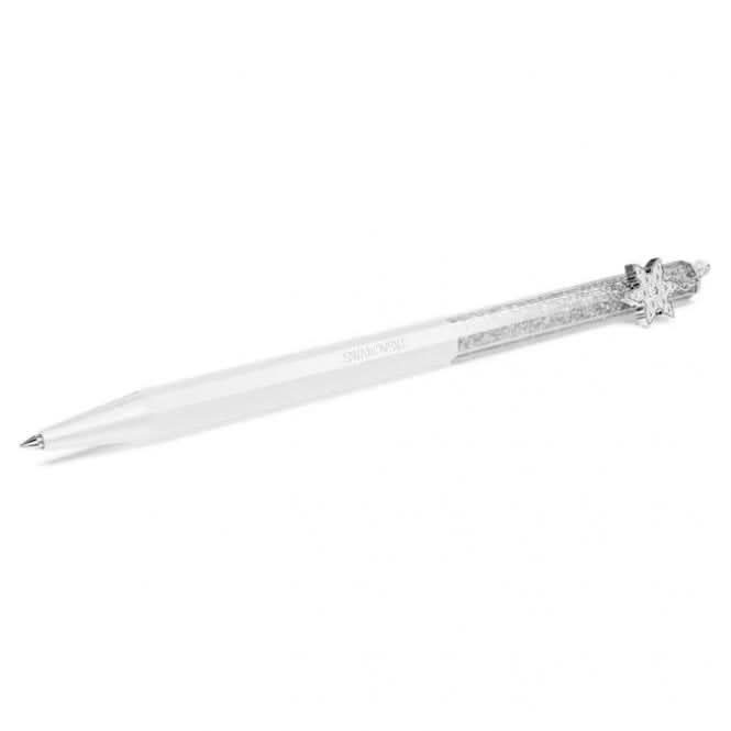 Crystalline Octagon Shape White Lacquered Snowflake Ballpoint Pen 5696718