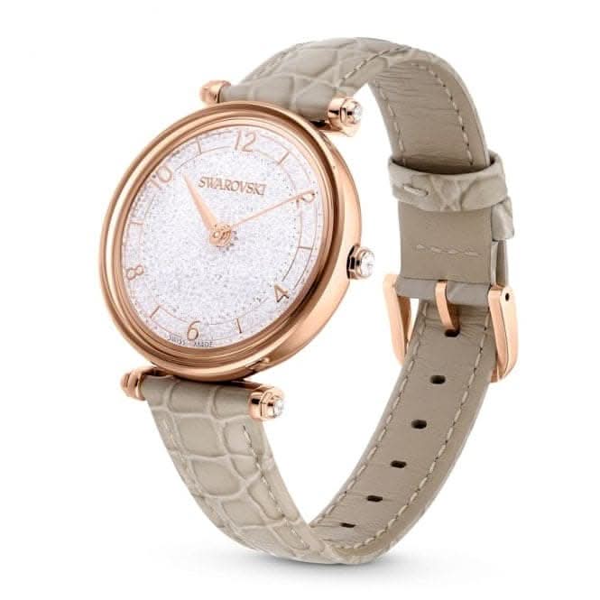 Crystalline Swiss Made Leather Gold - tone Plated Wonder Watch 5656899Swarovski5656899