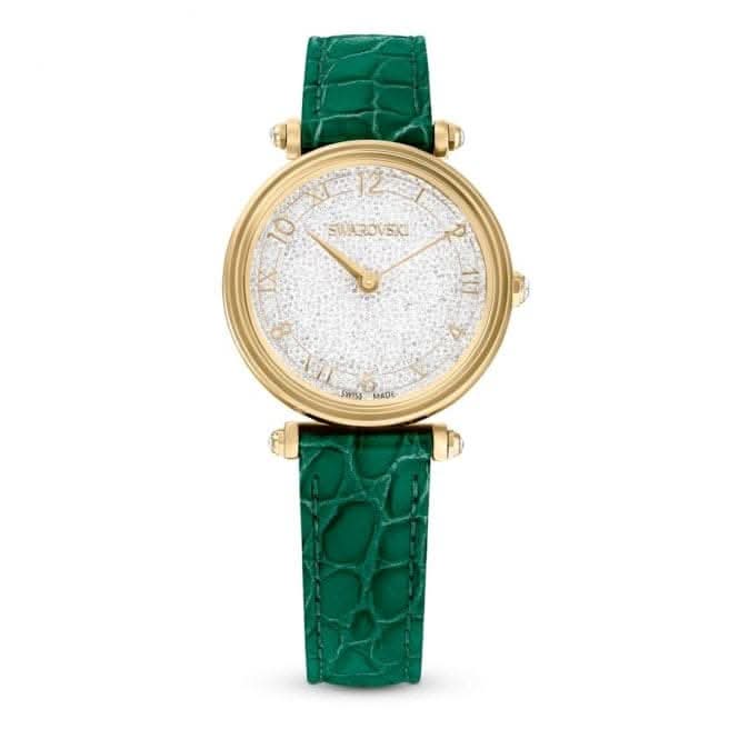 Crystalline Wonder Swiss Made Leather strap Green Gold - tone Finish Watch 5656893Swarovski5656893