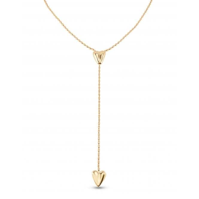Cupido 18k Gold Plated Chain Two Hearts Necklace COL1884ORO0000U