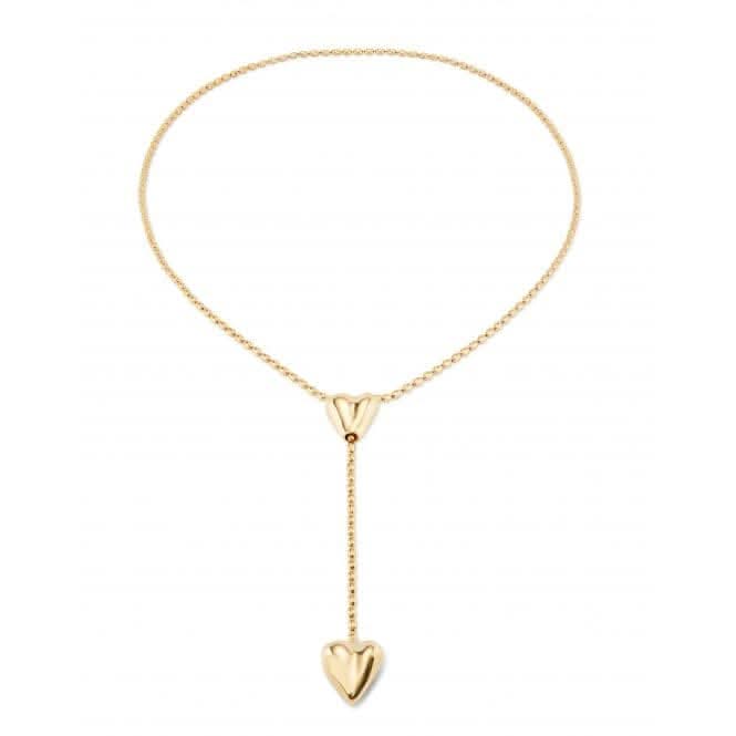 Cupido 18k Gold Plated Chain Two Hearts Necklace COL1884ORO0000U