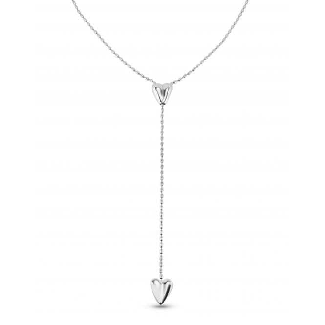 Cupido Silver Plated Chain Hearts Necklace COL1884MTL0000U