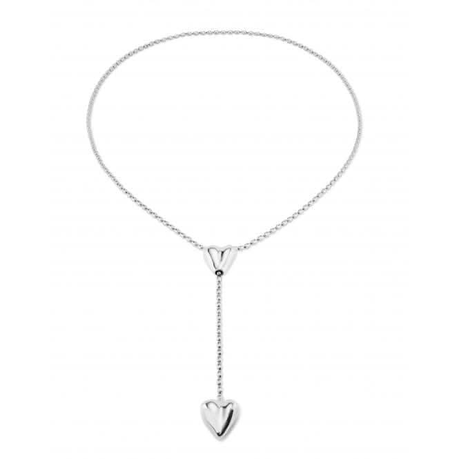 Cupido Silver Plated Chain Hearts Necklace COL1884MTL0000U