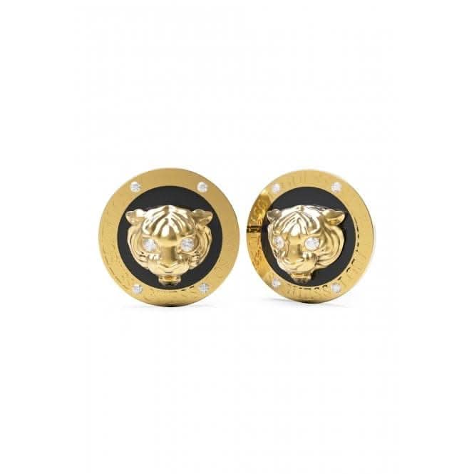 Daktari 13mm Black Coin Gold Earrings UBE01360YGBKGuess JewelleryUBE01360YGBK