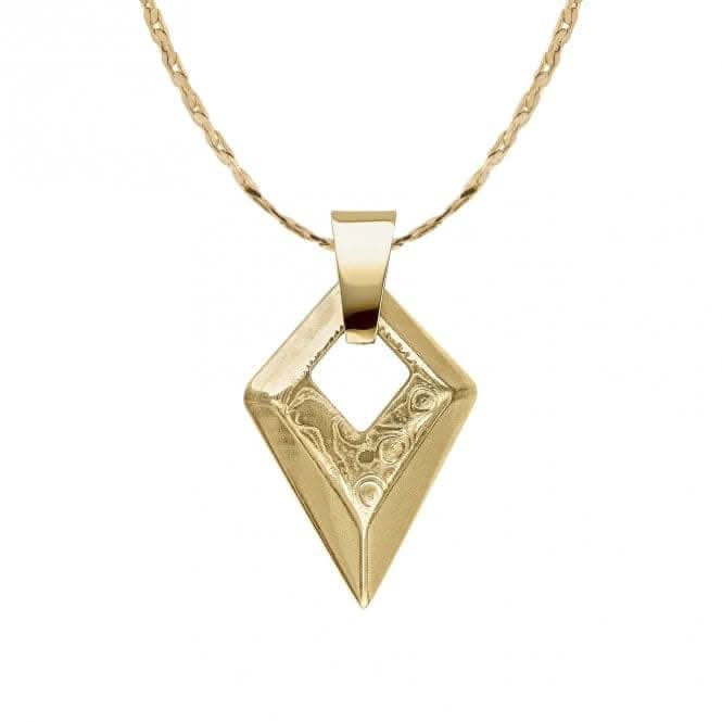 Damascus Stainless Steel Arrowhead Pendant P5382