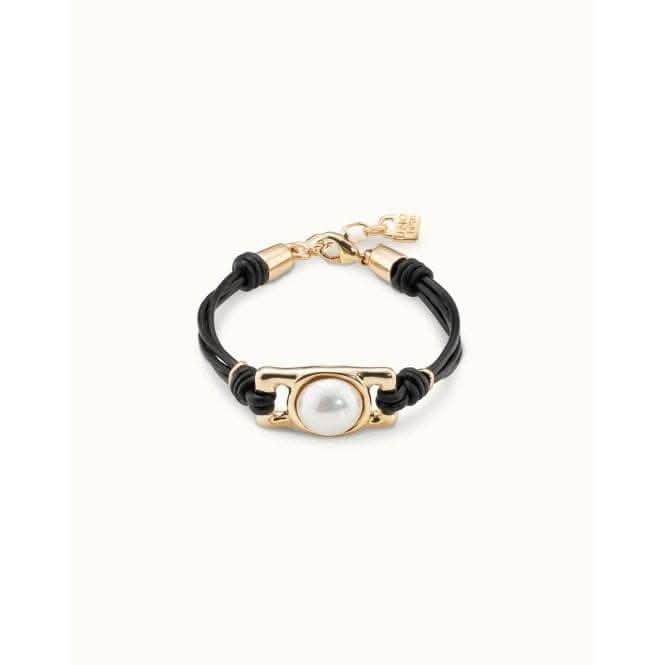 Darling White Leather Pearl Shell BraceletUNOde50PUL2276BPLORO0U