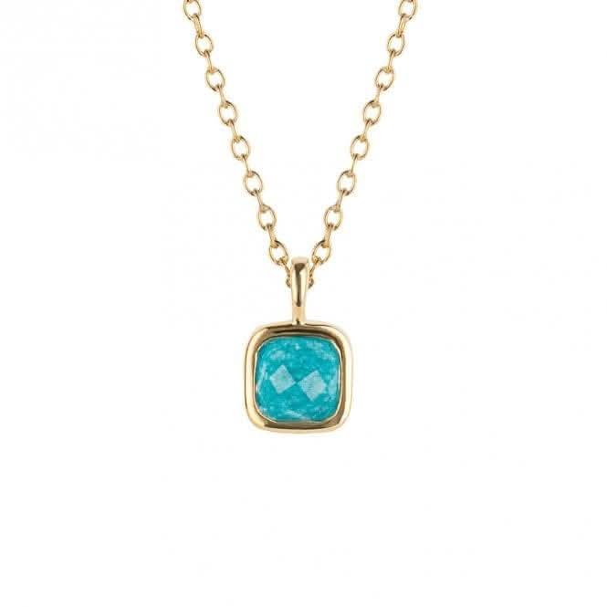 D for Diamond December Birthstone Teal Quartz Gold Plated Silver