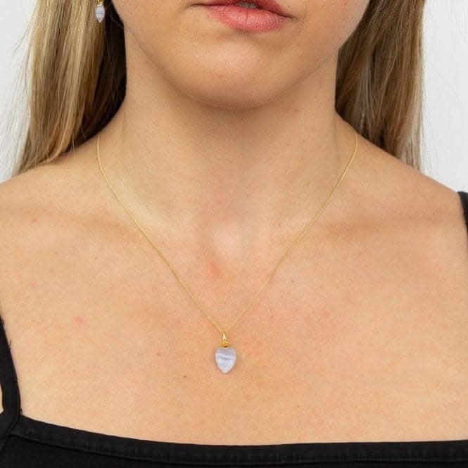 December Yellow Gold Plated Birthstone Chalcedony Stone Pendant P4986