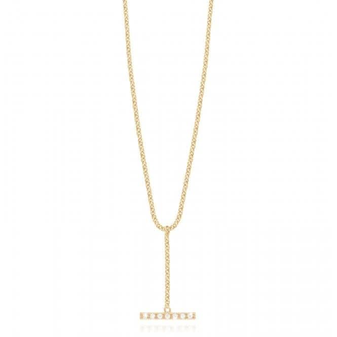 Demi Gold Pave Bar Drop 46cm + 5cm Extender Necklace 4457