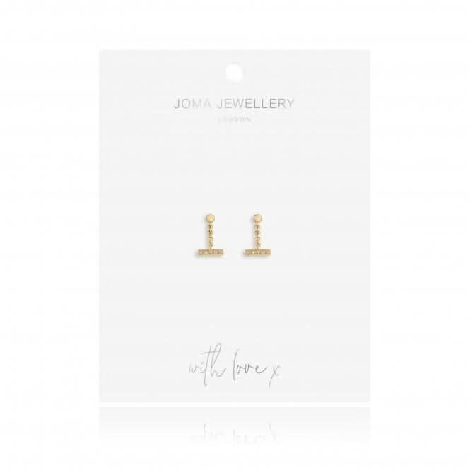 Demi Gold Pave Bar Drop Earrings 4459Joma Jewellery4459