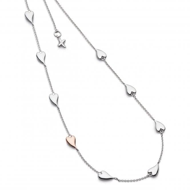 Desire Kiss Blush Heart 18" Station Necklace 90501RRP