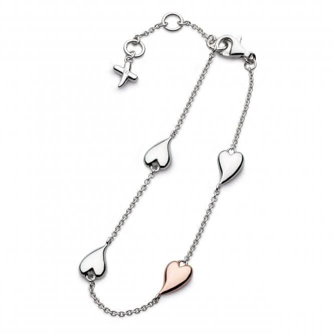 Desire Kiss Blush Heart 7.5" Station Bracelet 70501RRP