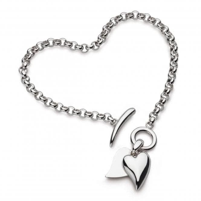 Desire Love Duet Heart 7.5" T- Bar Bracelet 70507RP