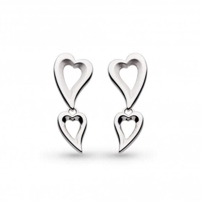 Desire Love Story Sandblast Duo Stud Drop Earrings 60523SRP