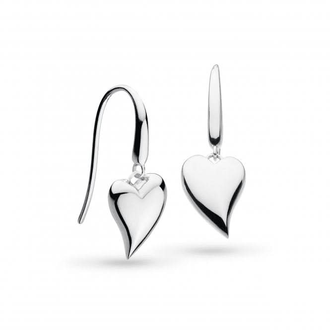 Desire Lust Heart Rhodium Plated Drop Earrings 60507RP