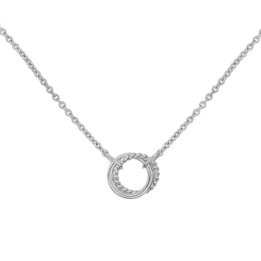Dew Double Open Circle Rope Twist 18" Necklace 95532HP