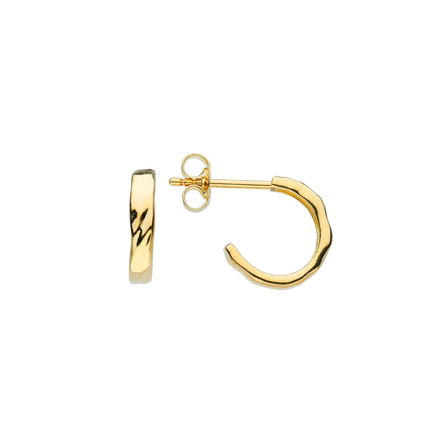 Dew Gold Plate 12mm Rippled Stud Hoops 66860GD