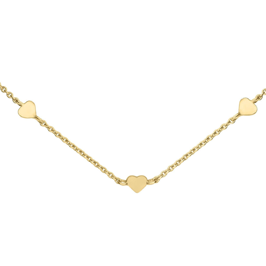 Dew Gold Plate Heart Station 18" Necklace 97701GD