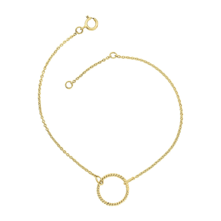 Dew Gold Plate Open Circle Rope Twist 8" Bracelet 77707GD