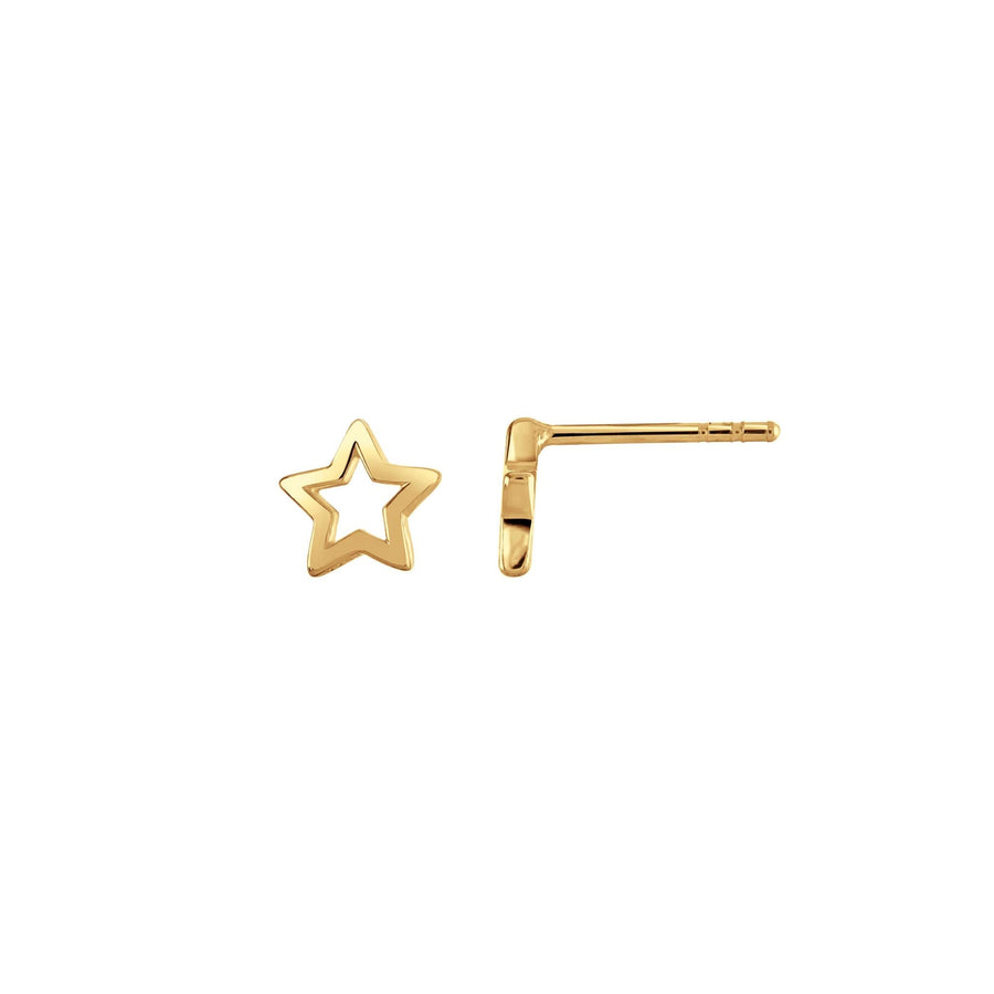 Dew Gold Plate Petite Open Star Studs 48010GD