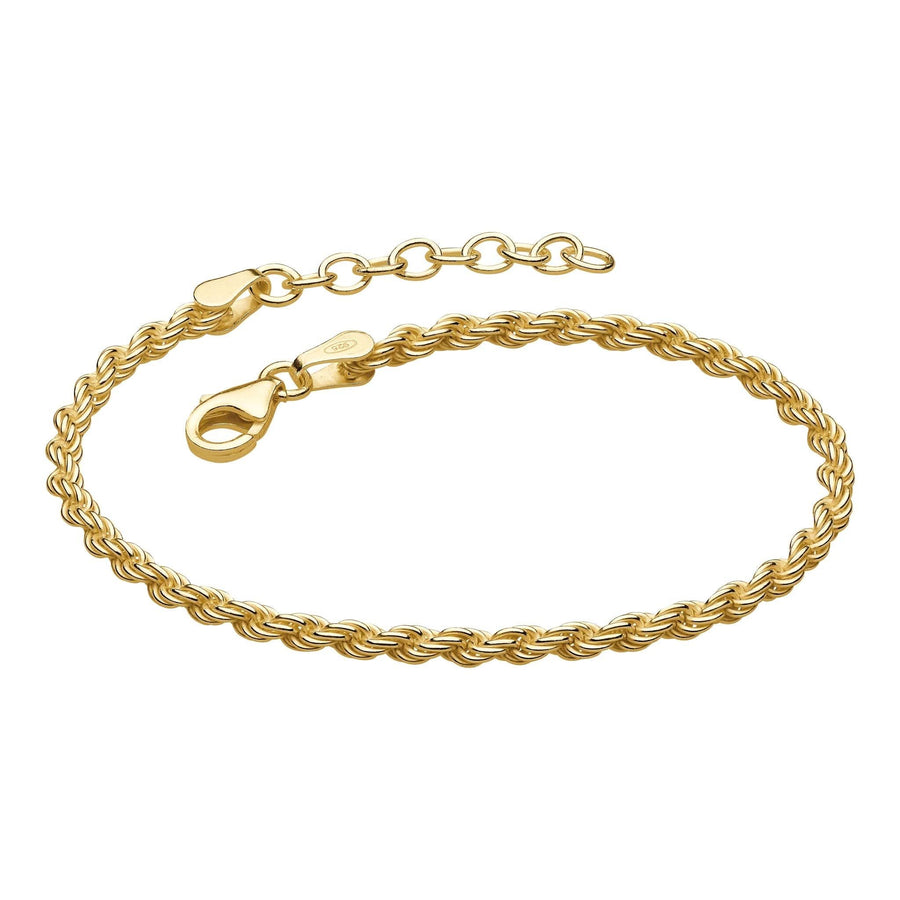Dew Gold Plate Rope Twist 7" Bracelet 76721GD