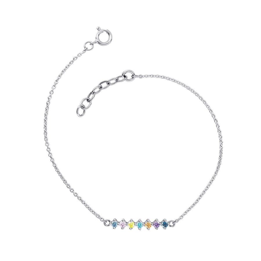 Dew Multi Zirconia Diamond Shape Bar 8" Bracelet 77296MCZ