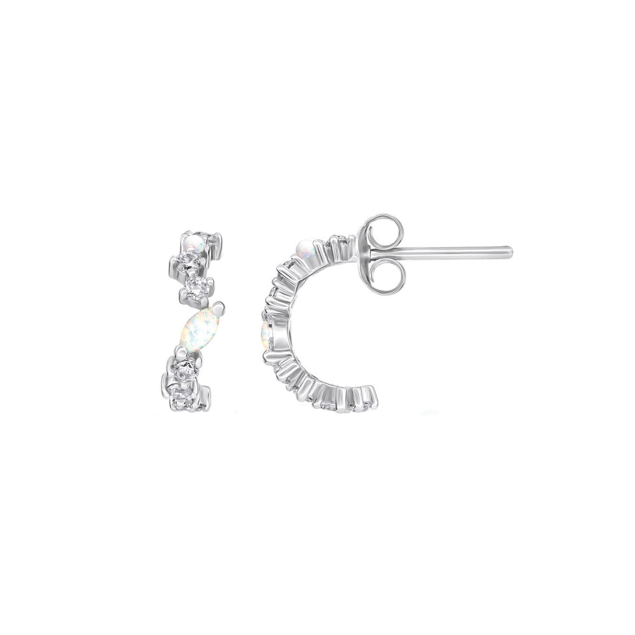 Dew Opal 13mm Wavy Stud Hoops 57296SOC