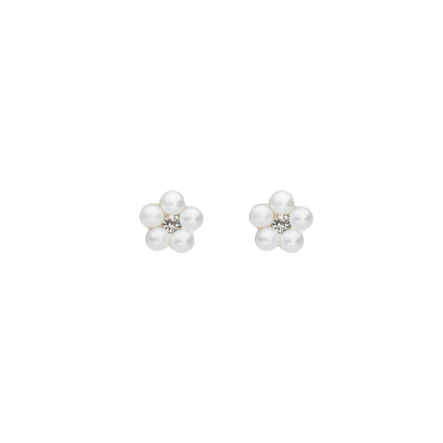 Dew Shell Pearl Flower Zirconia Studs 33108SHC