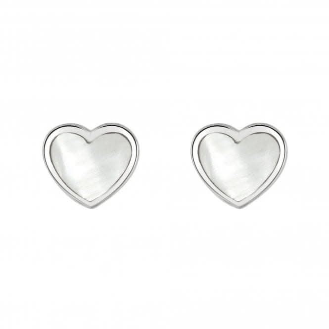 Dew Orecchini A Cuore In Argento Sterling Con Madreperla Bianca – 3062MOP028 – Eleganza Semplice